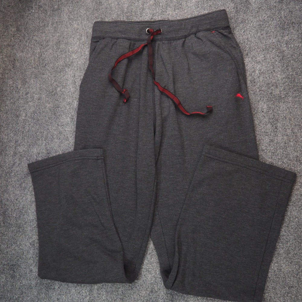 Tommy Bahama Joggers Mens Med Charcoal Grey Solid Knit Lounge Athleisure Pants